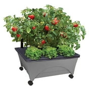 City Picker Raised Bed Grow Box – Self Watering and Improved Aeration – Mobile Unit with Casters - Slate