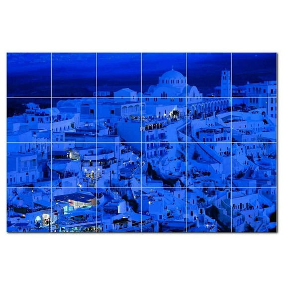 City Picture Ceramic Tile Mural Kitchen Backsplash Bathroom Shower, 404493-L64