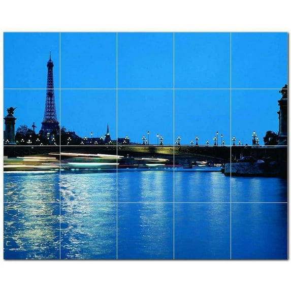 City Picture Ceramic Tile Mural Kitchen Backsplash Bathroom Shower, 404503-M54