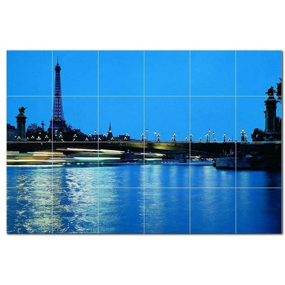 City Picture Ceramic Tile Mural Kitchen Backsplash Bathroom Shower, 404503-M64