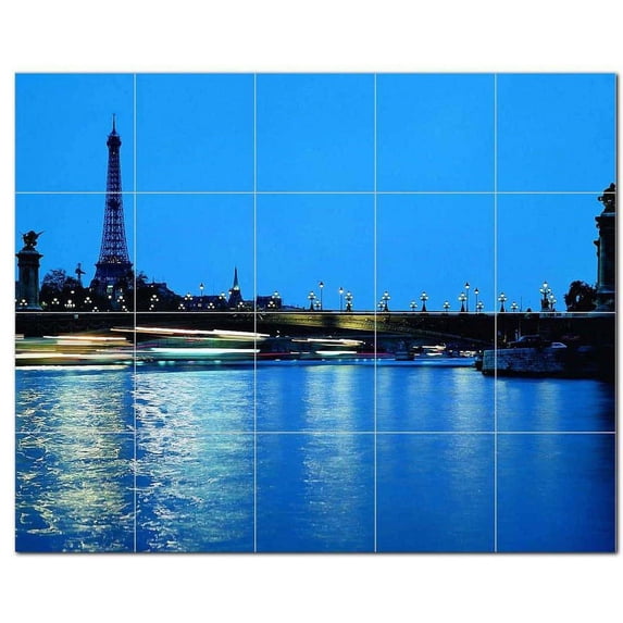 City Picture Ceramic Tile Mural Kitchen Backsplash Bathroom Shower, 404514-M54