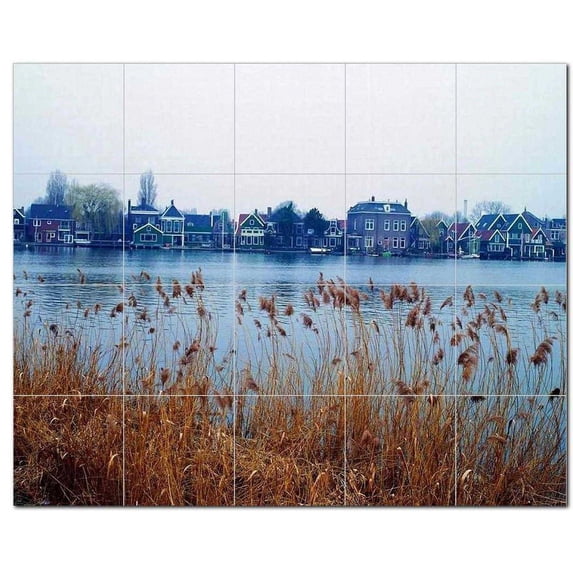 City Picture Ceramic Tile Mural Kitchen Backsplash Bathroom Shower, 404524-XL54