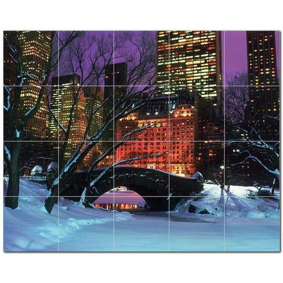 City Picture Ceramic Tile Mural Kitchen Backsplash Bathroom Shower, 404535-M54