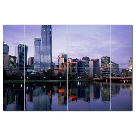 City Picture Ceramic Tile Mural Kitchen Backsplash Bathroom Shower, 404537-XL64