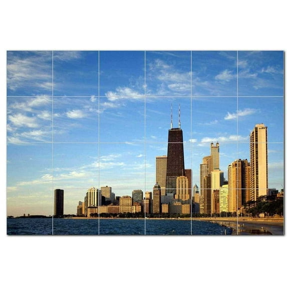 City Picture Ceramic Tile Mural Kitchen Backsplash Bathroom Shower, 404538-M64