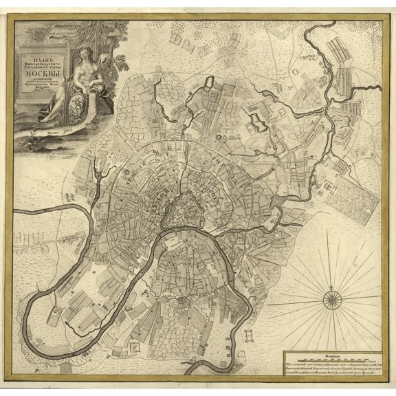 City Plan, Moscow, Russia - 1745 Poster Print (24 x 36)