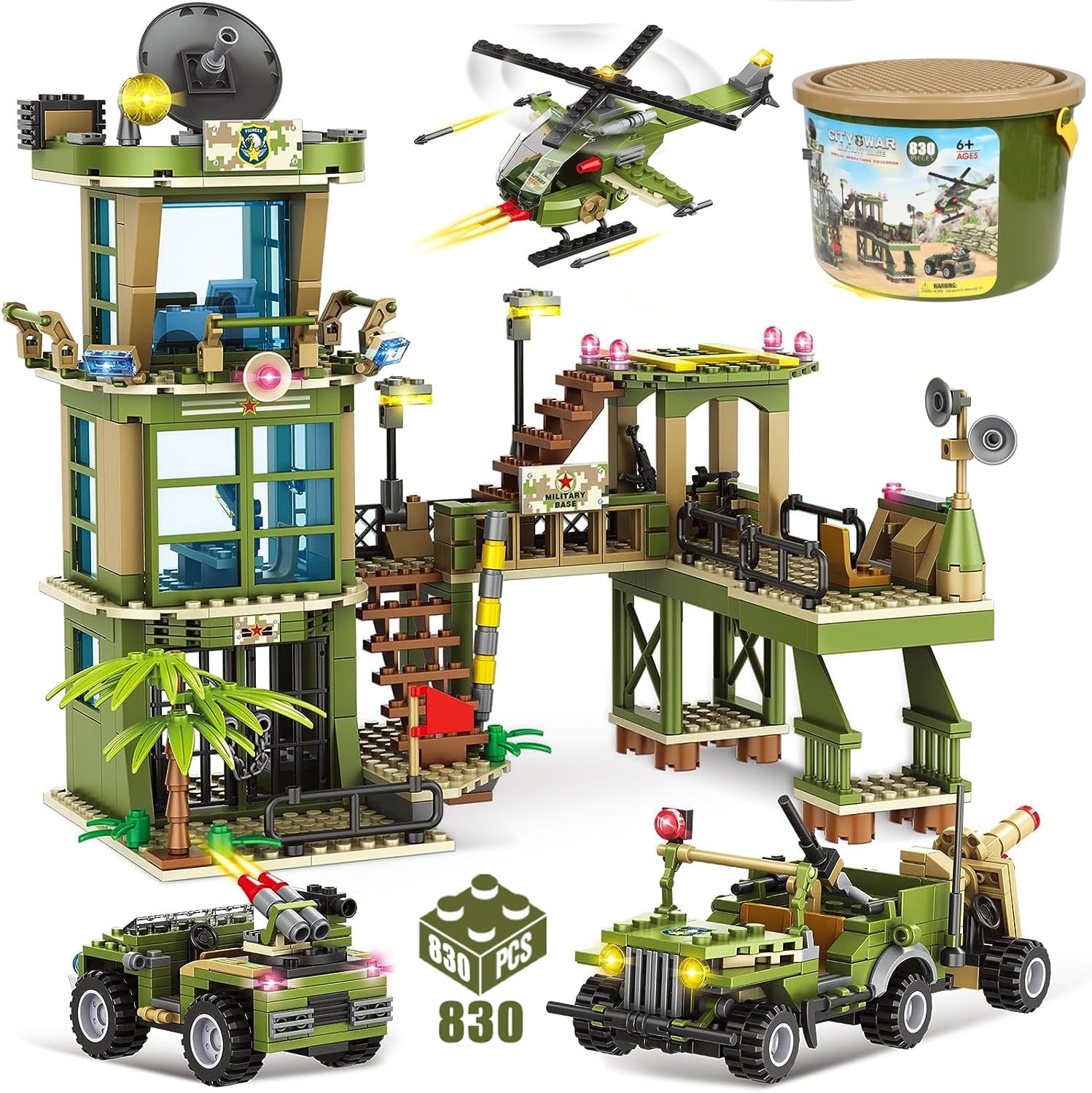 City Police Building Blocks Set DIY Military Toy Kit STEM Gift for Kids 6 12 830 Pieces Walmart