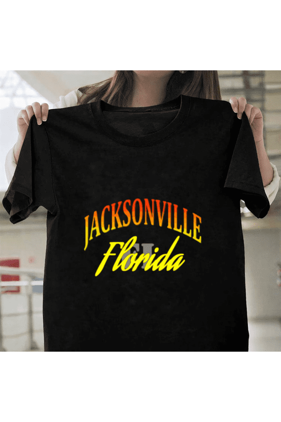 City Pride Jacksonville Florida Hometown Local Skyline Souvenir Unisex T-Shirt, up to size 3XL.