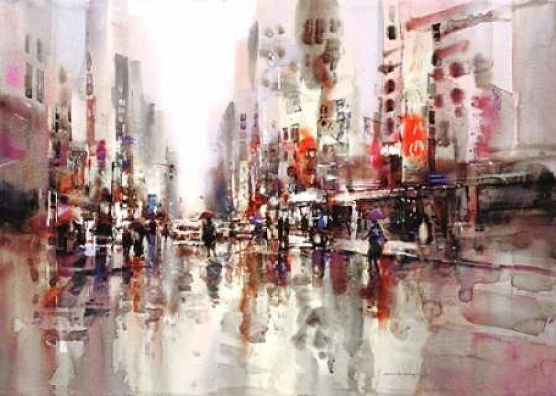 City Rain 1 Canvas Art - Brent Heighton (20 x 28)