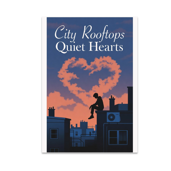 City Rooftops Quiet Hearts - Urban Retreat Decor - 13x19 Poster Print