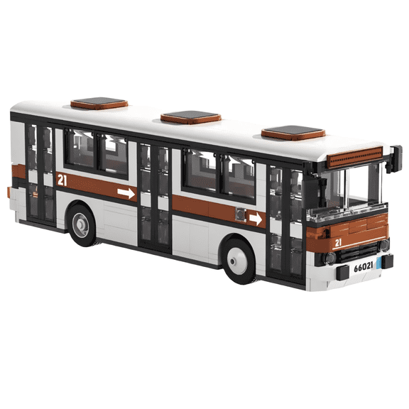 City Route 21 City Bus Building Blocks Set, Classic Urban Transit Vehicle Model, Creative Birthday Gift, Home Office Table Centerpiece