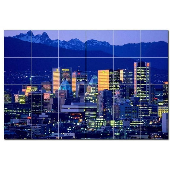 City Scene Ceramic Tile Mural Kitchen Backsplash Bathroom Shower, 404568-L64