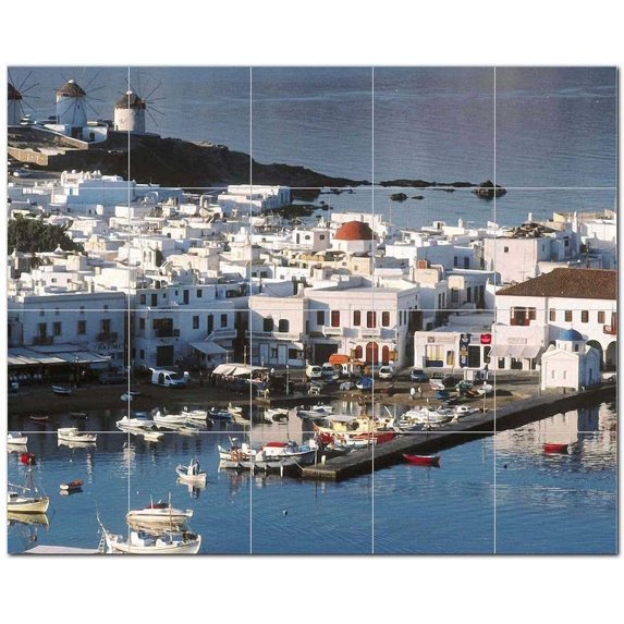 City Scene Ceramic Tile Mural Kitchen Backsplash Bathroom Shower, 404575-XL54