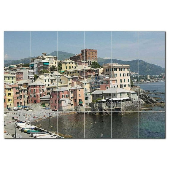 City Scene Ceramic Tile Mural Kitchen Backsplash Bathroom Shower, 404580-L64