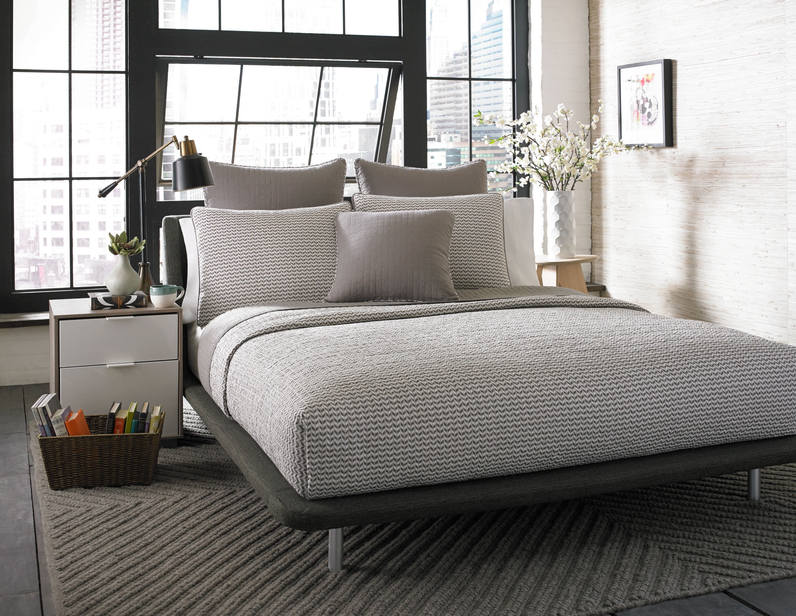 King Size Mink Cotton Reversible Quilt Set