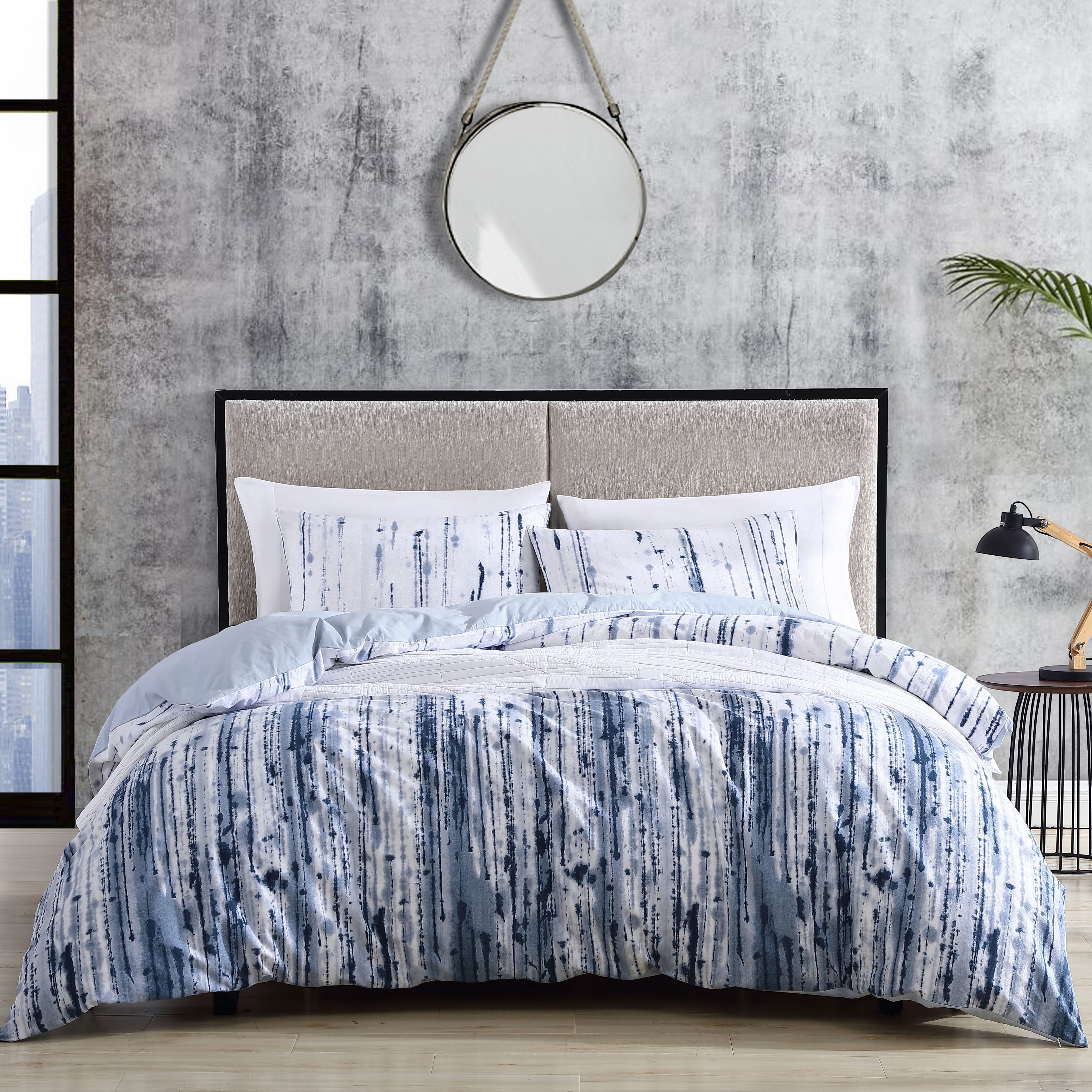 Sokal Blue Reversible Cotton King Comforter Set