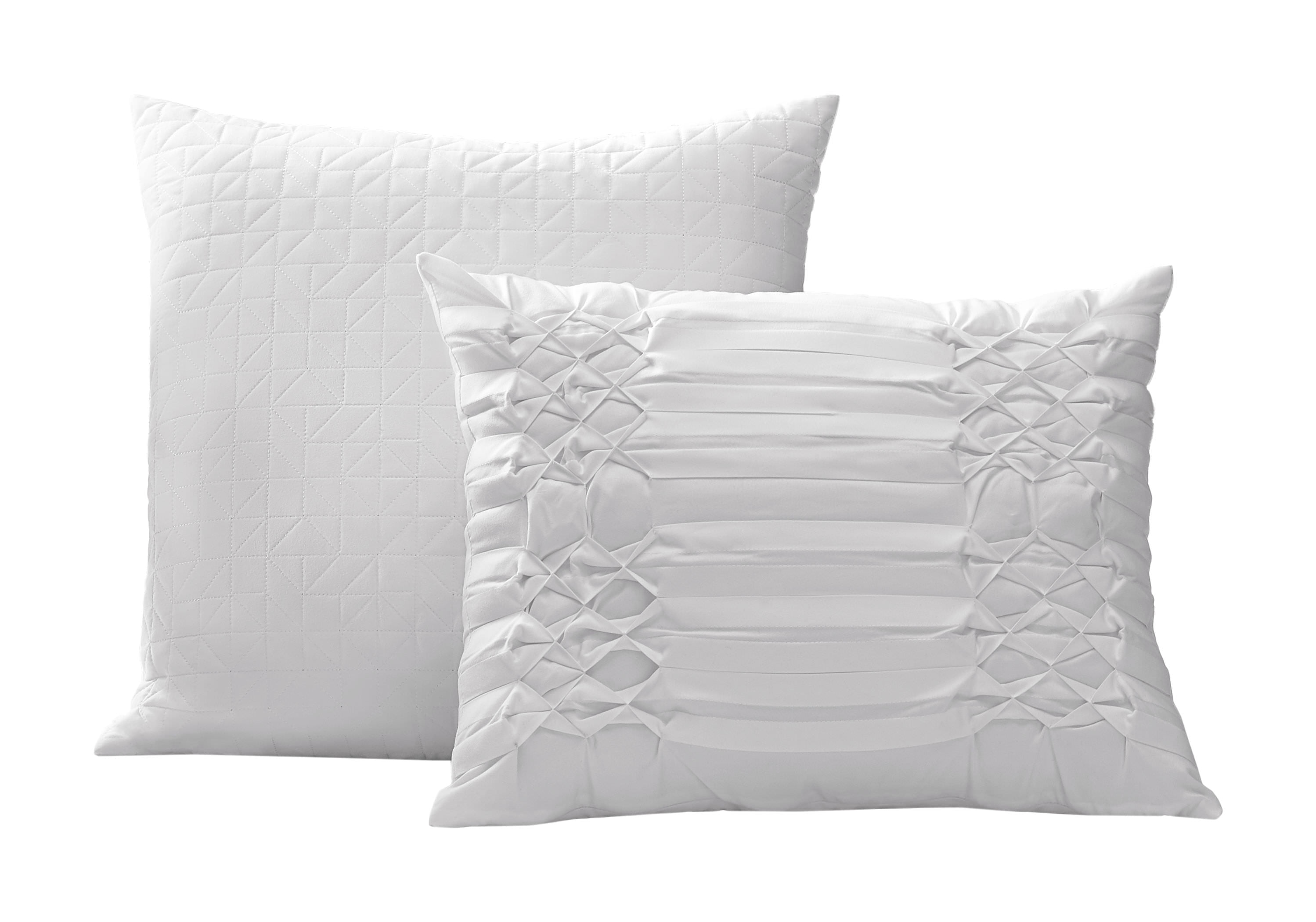 White Triple Diamond Textured Microfiber Throw Pillow Set