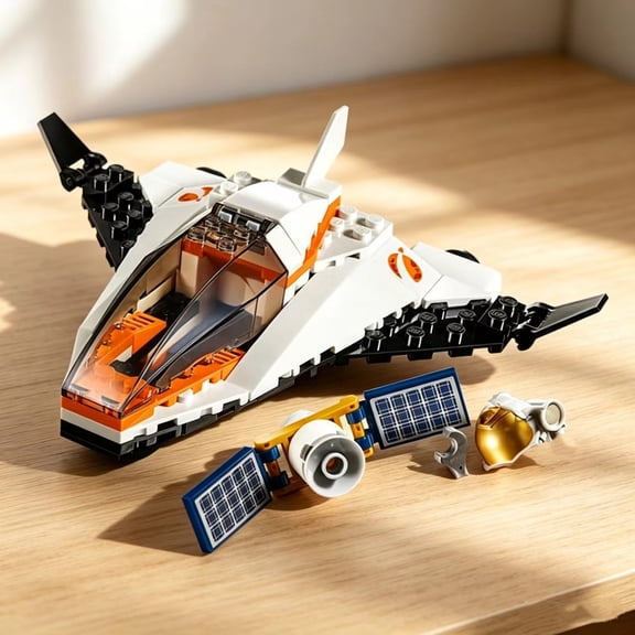 City Series MOC Lunar Space Ship Building Kit 60224-Inspired Satellite Service Mission with Compatible Blocks