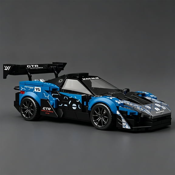 City Series Supercar EVO Building Blocks P1 Race Car Model Toy Small-Scale Car Model Luxury Car Blue Storm