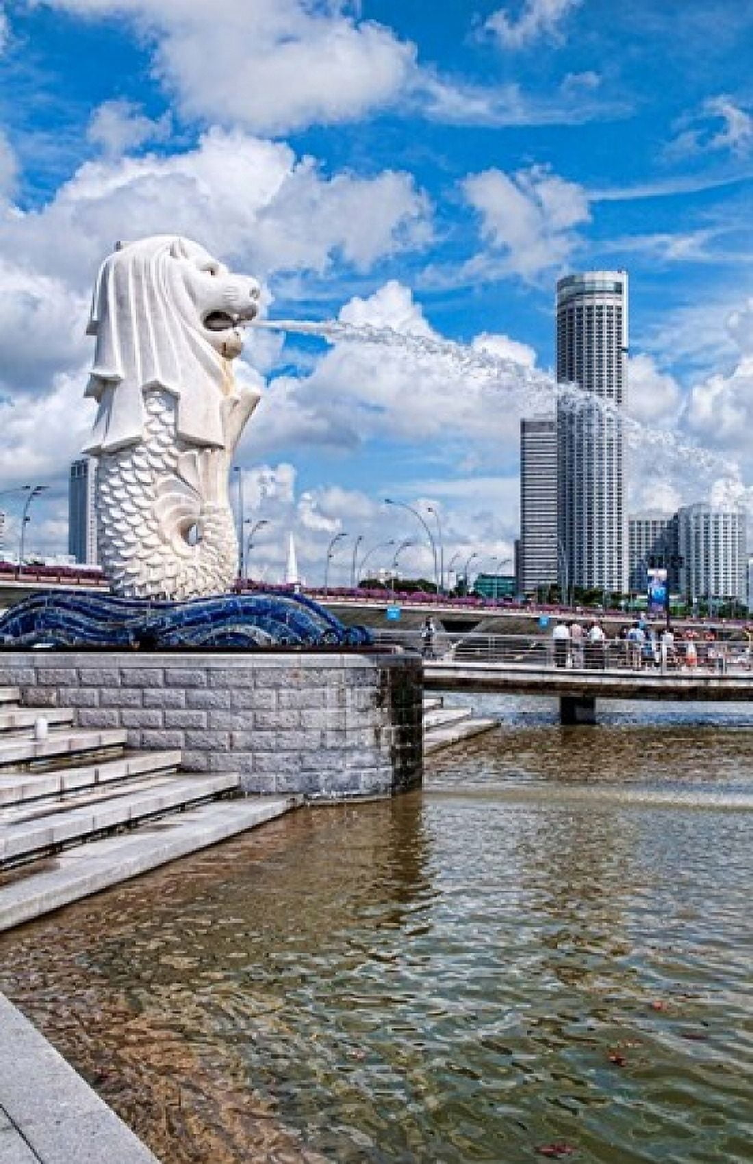 City Skyline Fullerton Clarke Quay Singapore Canvas Art - Bill Bachmann DanitaDelimont (22 x 34)