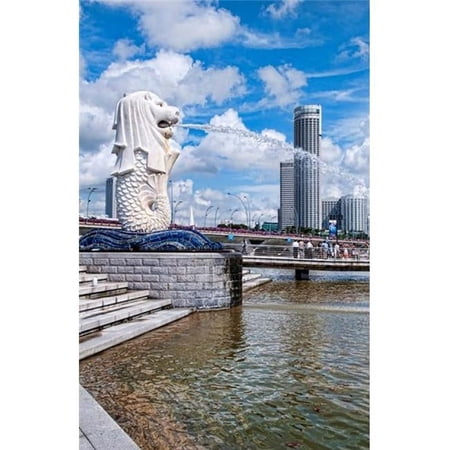 City Skyline Fullerton Clarke Quay Singapore Poster Print by Bill Bachmann - 22 x 34 in.