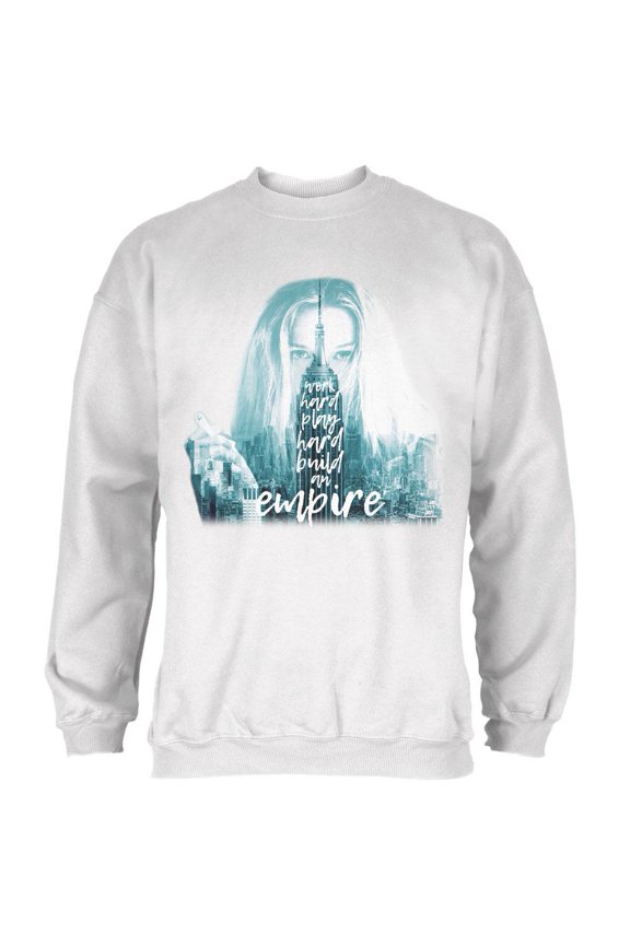 City Skyline Girl Build an Empire Mens Sweatshirt White LG