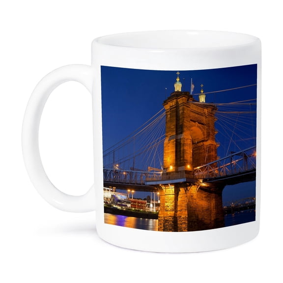 City Skyline Of Cincinnati, Ohio, Usa At Dusk - Us36 Cha0042 - Chuck Haney, 11oz Mug