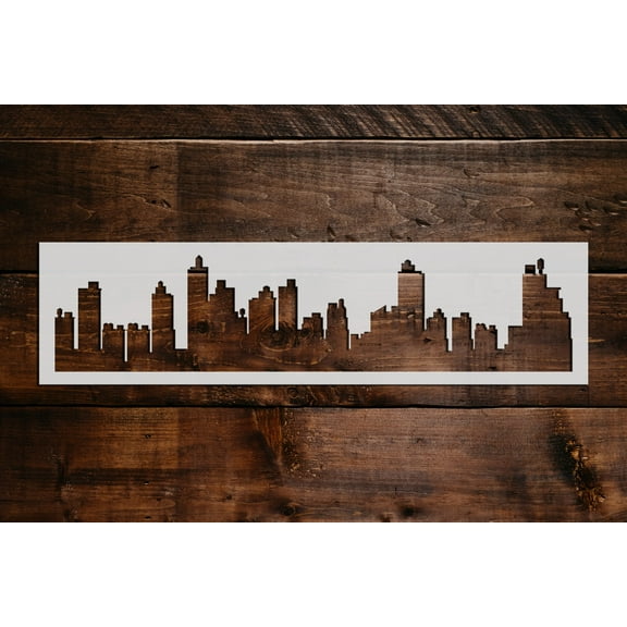 City Skyline Stencil - Art and Wall Stencil (5"x15")