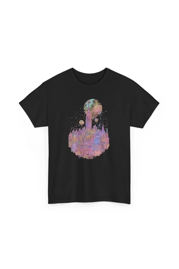 City Skyline T-Shirt S-5XL, Urban Streetwear Tee, Iridescent City Bubble Shirt