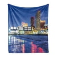 thumbnail image 1 of City Soft Flannel Fleece Blanket, Resort Casinos on Shore at Night Atlantic City New Jersey United States, Cozy Plush for Indoor and Outdoor Use, 50" x 60", Violet Blue Pink Yellow, by Ambesonne, 1 of 6