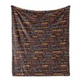 thumbnail image 1 of City Soft Flannel Fleece Throw Blanket, Famous Places of World London Paris New York Big Ben of Liberty Eiffel Tower, Cozy Plush for Indoor and Outdoor Use, 60" x 80", Multicolor, by Ambesonne, 1 of 5