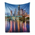 thumbnail image 1 of City Soft Flannel Fleece Throw Blanket, Hillsborough River Tampa Florida USA Downtown Idyllic Evening at Business District, Cozy Plush for Indoor and Outdoor Use, 70" x 90", Multicolor, by Ambesonne, 1 of 6