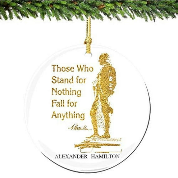 City-Souvenirs Broadway Hamilton Christmas Ornament Porcelain Double Sided 2.75 Inches