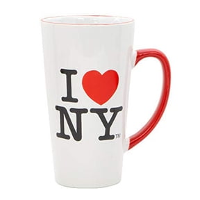 City-Souvenirs I Love NY Java Mug in White and Red 6 Inches