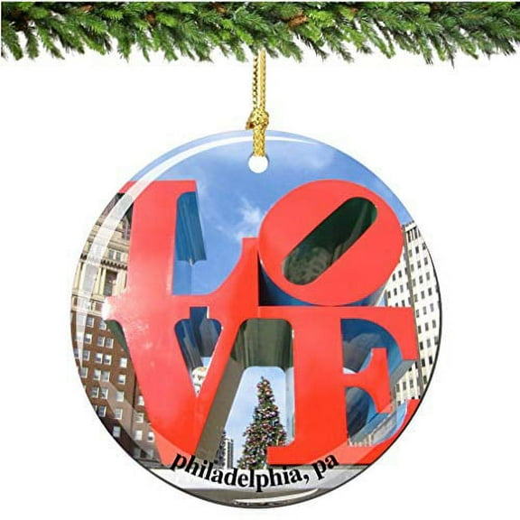 City-Souvenirs Love Christmas Ornament, Porcelain 2.75, Double Sided