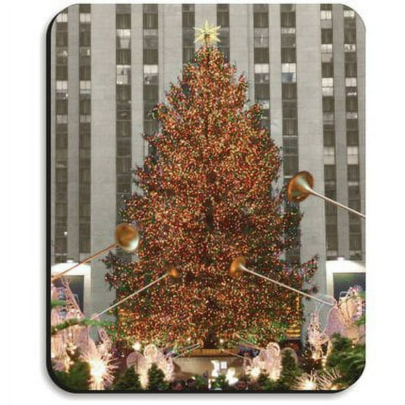 City-Souvenirs Rockefeller Center Tree Mousepad, NYC Mouse Pad Printed in USA, Quality Guaranteed