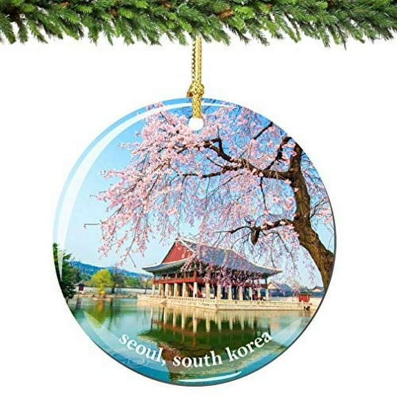 City-Souvenirs Seoul Christmas Ornament Porcelain Double Sided