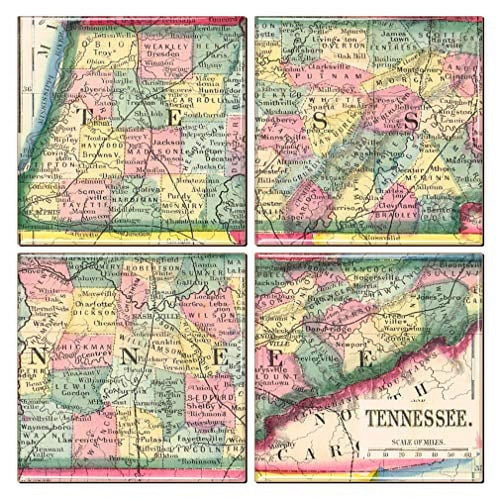 CitySouvenirs Tennessee Map Coaster