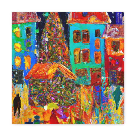 City Square in Sunset - Canvas