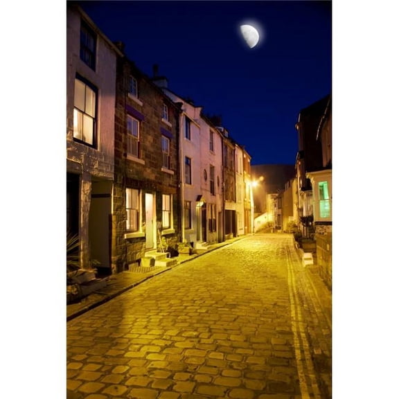 City Street At Night Staithes Yorkshire England Poster Print by John Short, 22 x 34 - Large