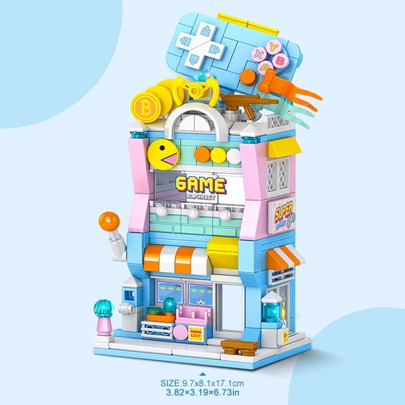 City Street View Building Block Set DIY Ice Cream Coffee Flower Shop Model Building Toy Ideal for Home Decor and Holiday Gifts