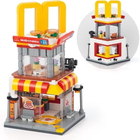 City Street View Burger Shop Building Set, MOC Creative Model Set Creative Model DIY Toys, Unique Home Decor, Ideas Birthday Holidays Toy Gift Kids Age 8+ (244PCS)