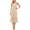 thumbnail image 1 of City Studio Womens Juniors Floral Print Calf Midi Dress, 1 of 2