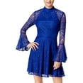 thumbnail image 1 of City Studio Womens Juniors Lace Bell Sleeves Mini Dress Blue 5, 1 of 1