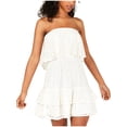 thumbnail image 1 of City Studio Womens Juniors Lace Ruffled Mini Dress White 11, 1 of 2