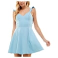 thumbnail image 1 of City Studio Womens Juniors Ruffle Sleeve Padded Bust Fit & Flare Dress, 1 of 2