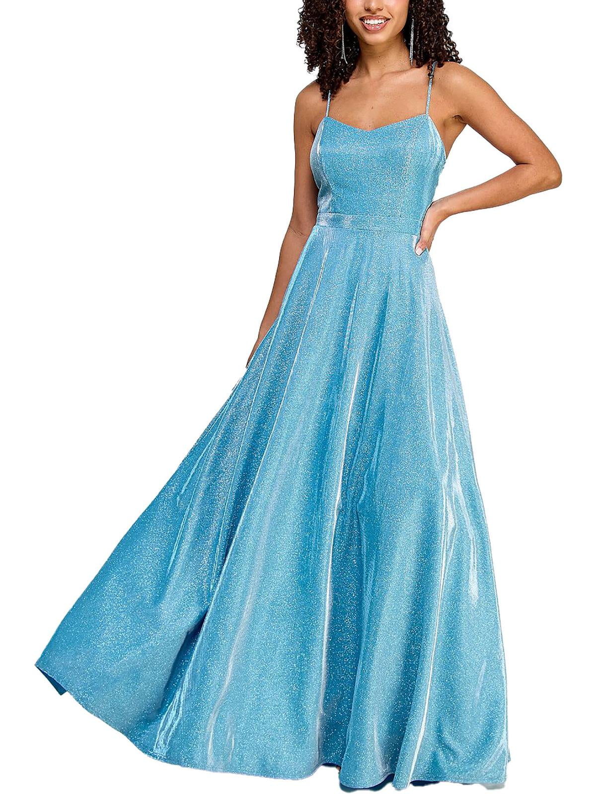 City Studio Womens Juniors Shimmer Long Evening Dress - Walmart.com