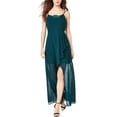 thumbnail image 1 of City Studio Womens Lace Detail Gown Dress, Green, Juniors, 7, 1 of 4