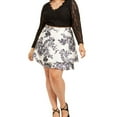thumbnail image 1 of City Studio Womens 2-Piece Floral Tiered Skirt, Black, Plus Size, 18W, 1 of 2
