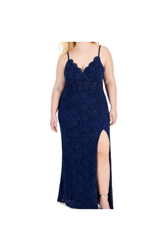 Womens Plus Lace Glitter Bodycon Dress